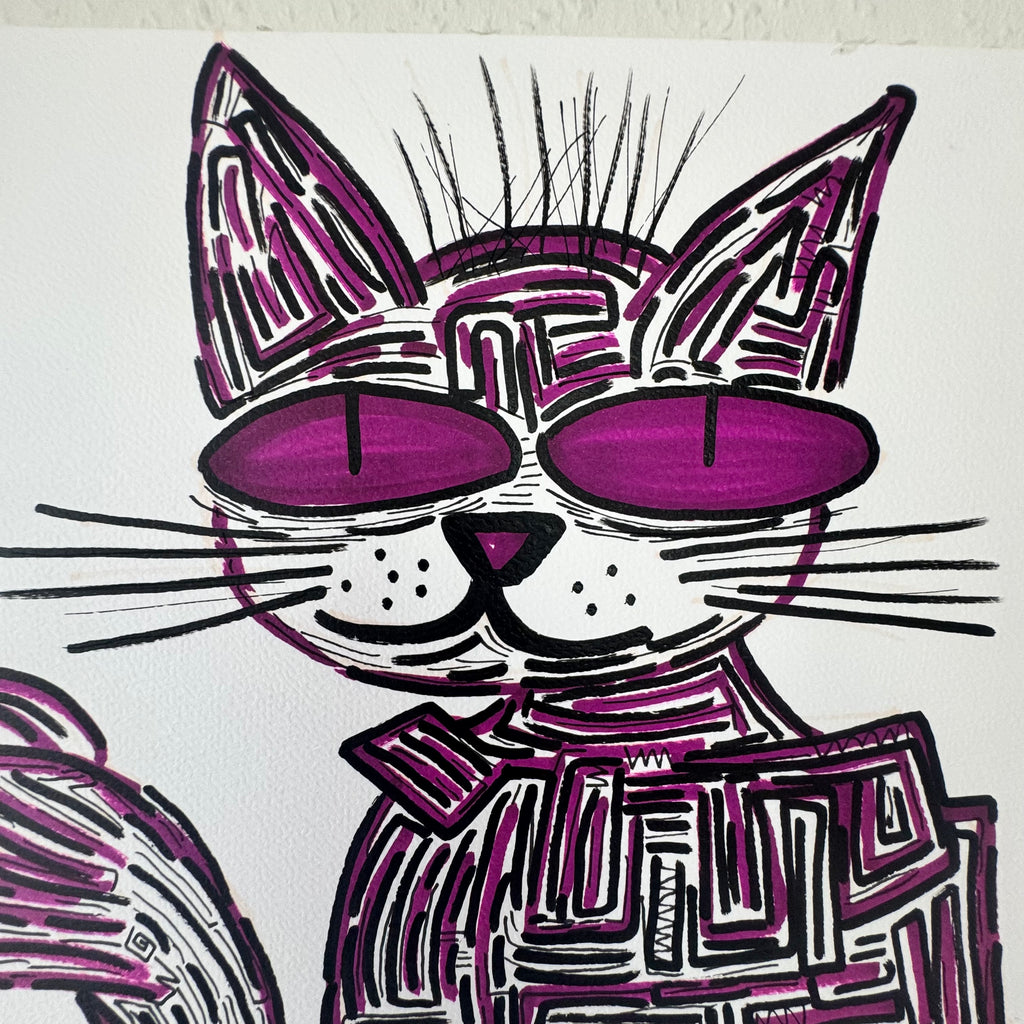 A4 Tekening “De Kat die Koffie Dronk”