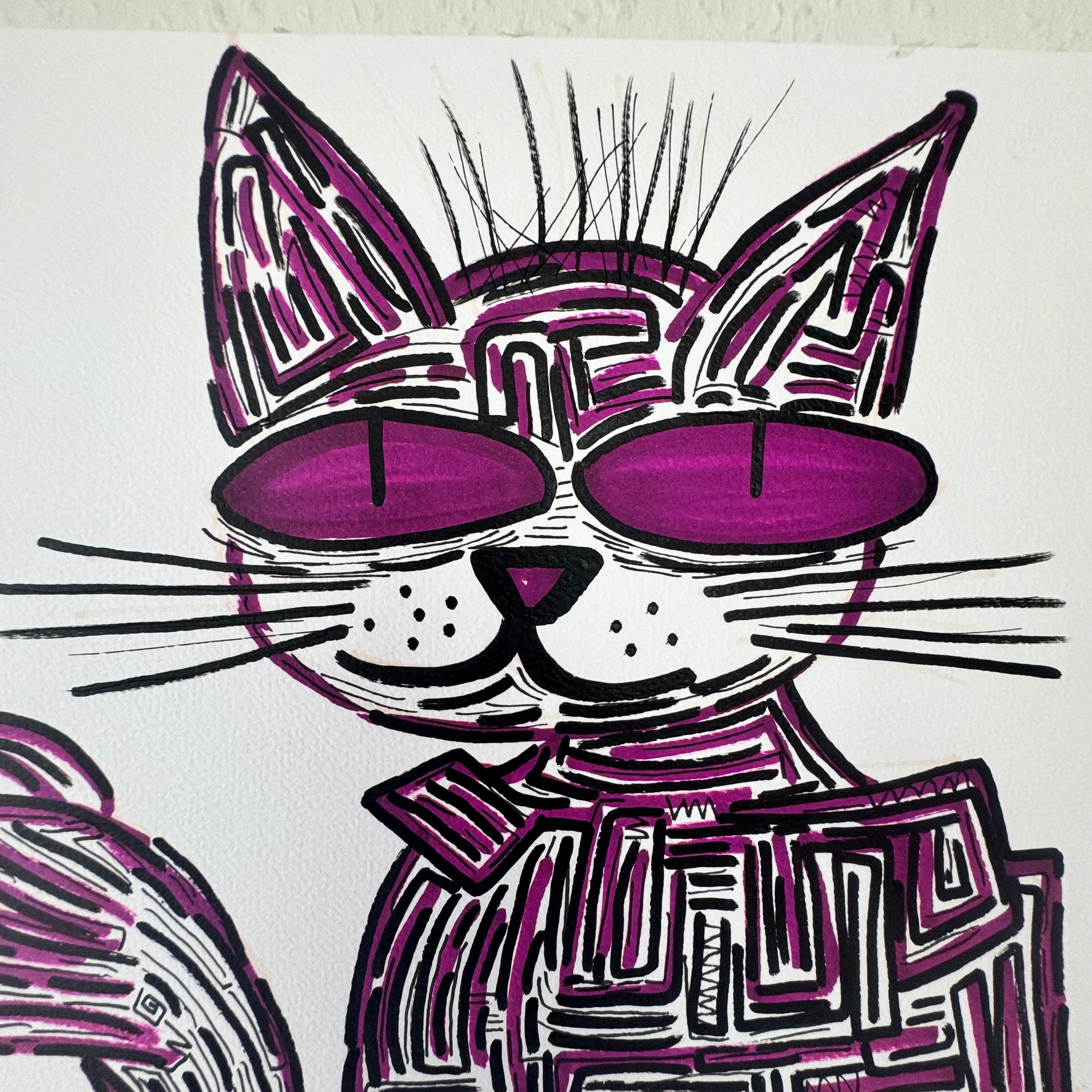 A4 Tekening “De Kat die Koffie Dronk”