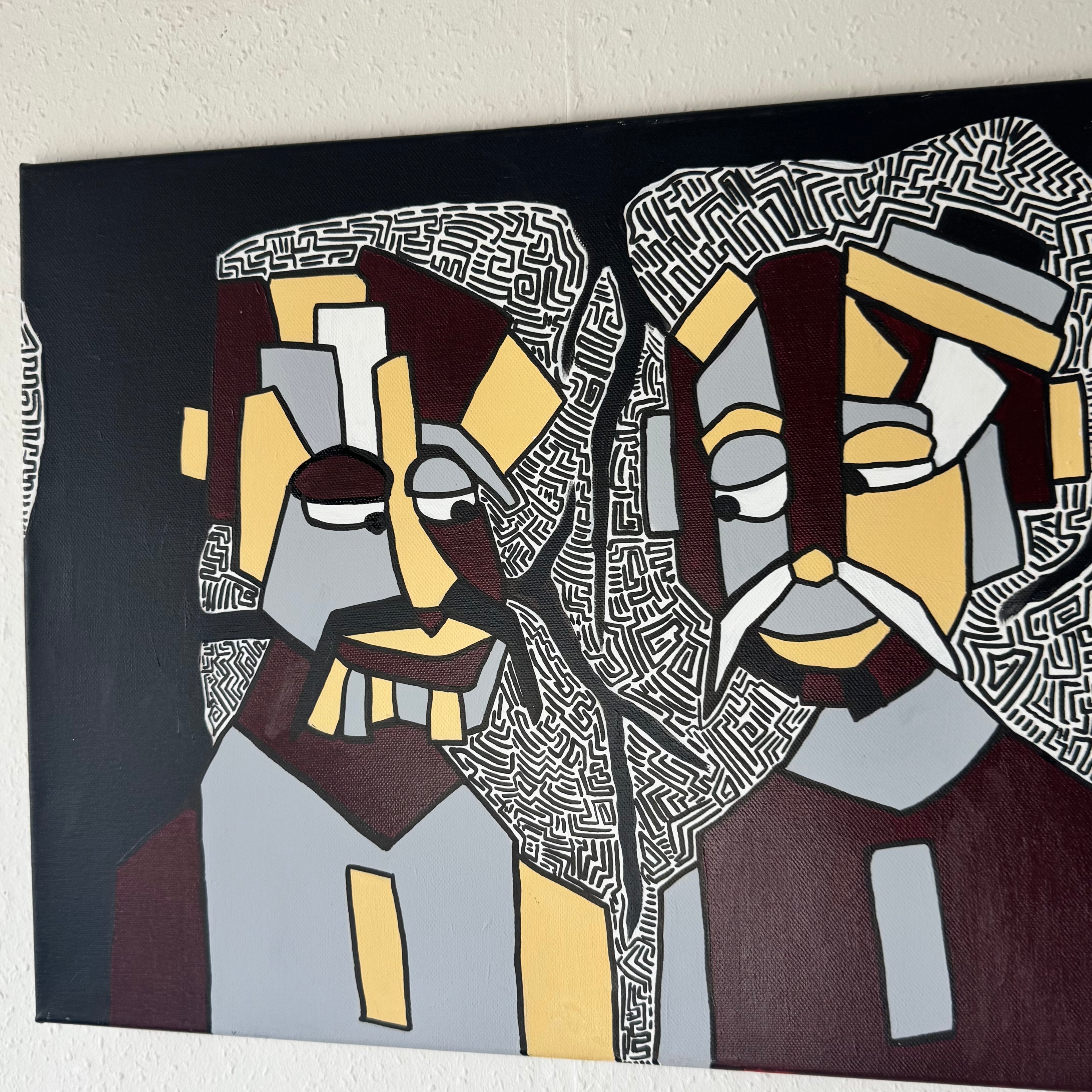 Het Gesprek onder de Boom 40x50 cm