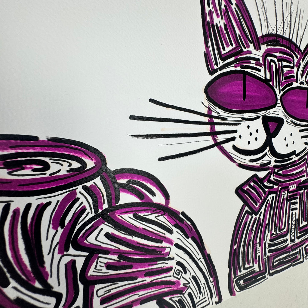 A4 Tekening “De Kat die Koffie Dronk”