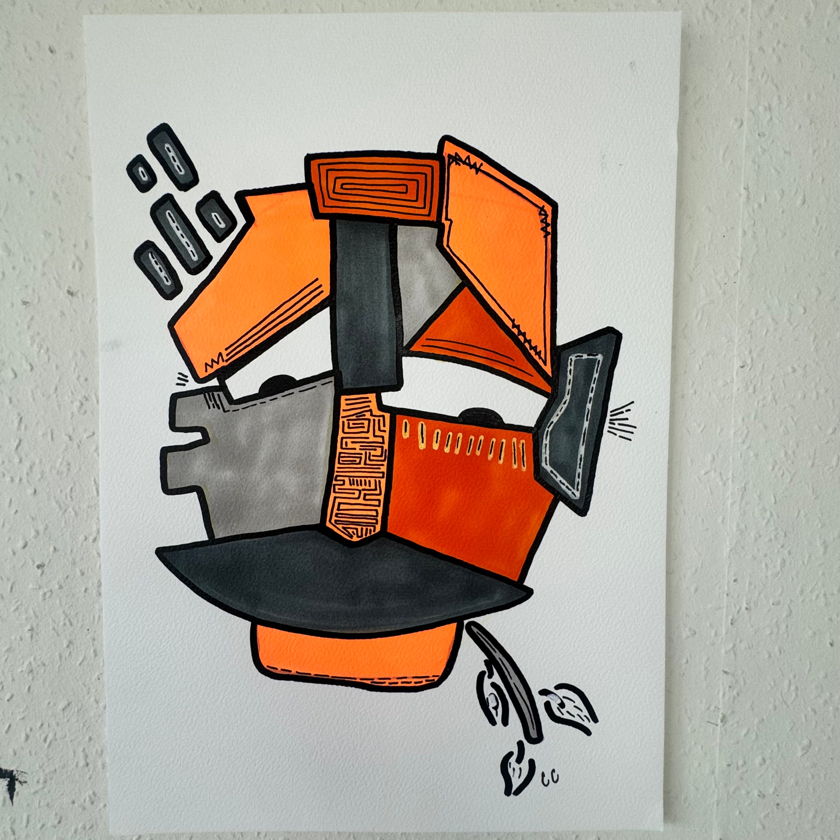 A4 Tekening “Met het Blad in mijn Mond”