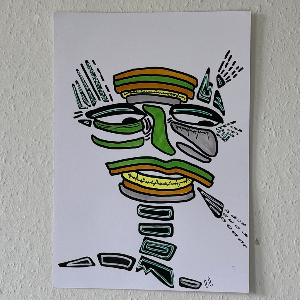 A4 Tekening “Gedachtes aan de Rijn”