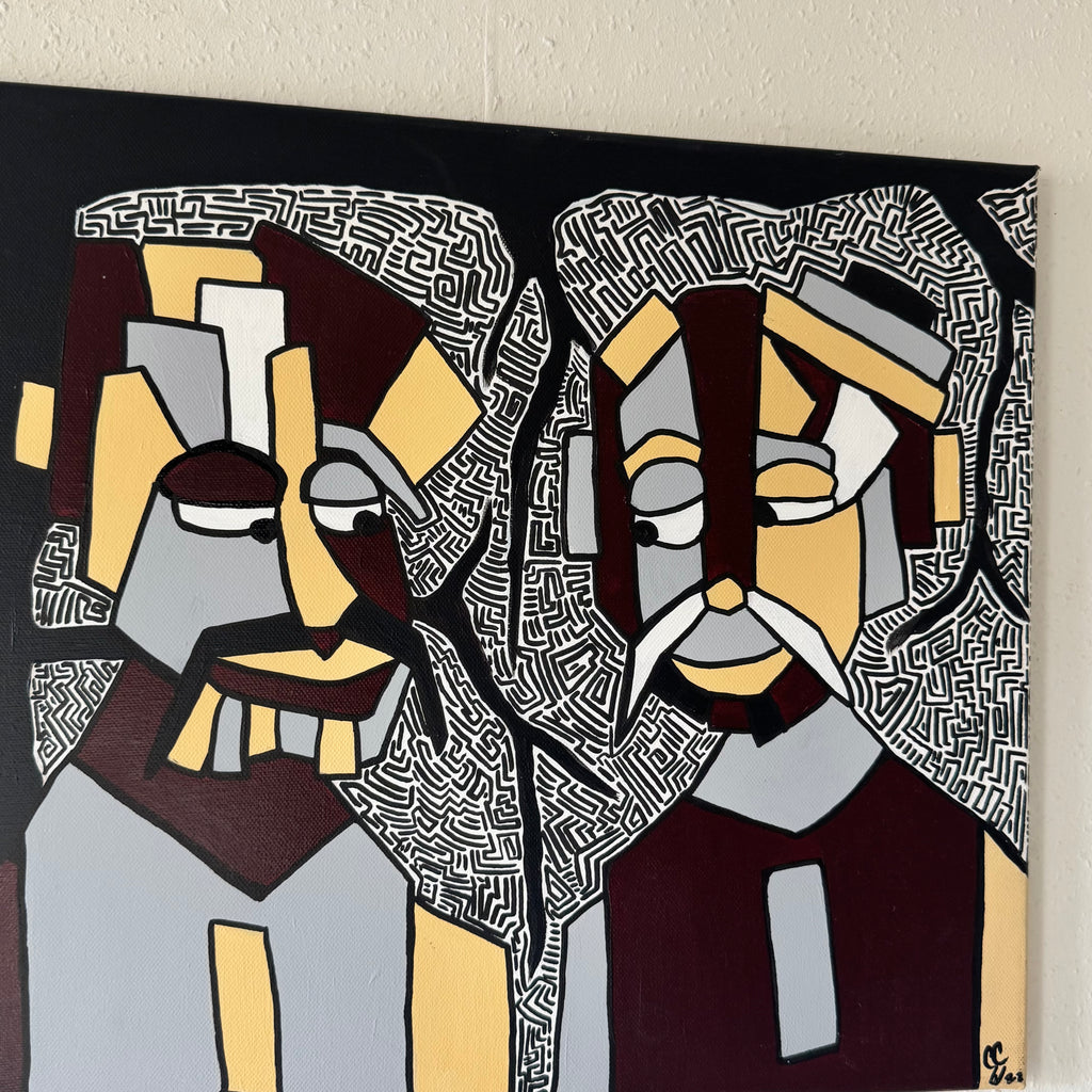 Het Gesprek onder de Boom 40x50 cm