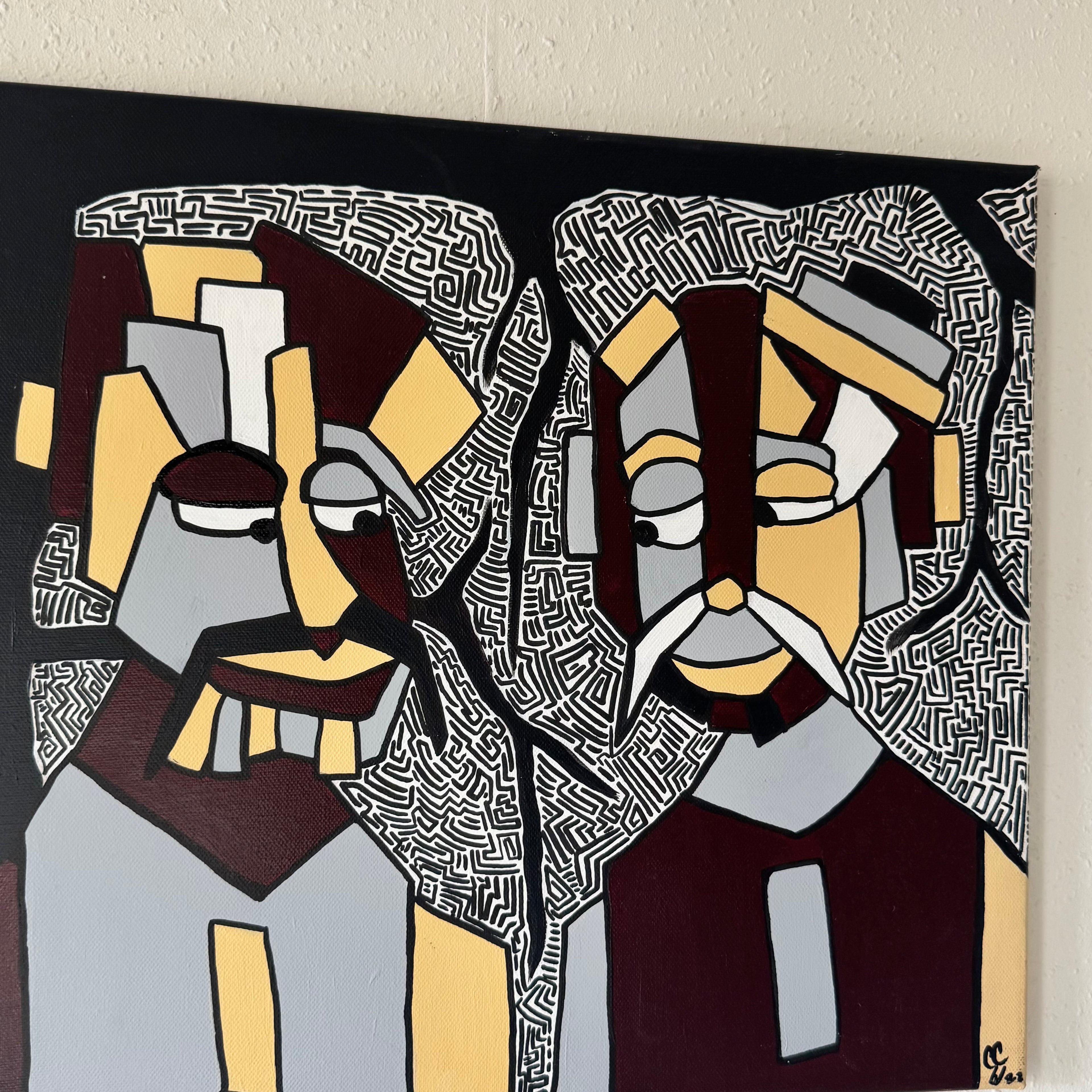 Het Gesprek onder de Boom 40x50 cm