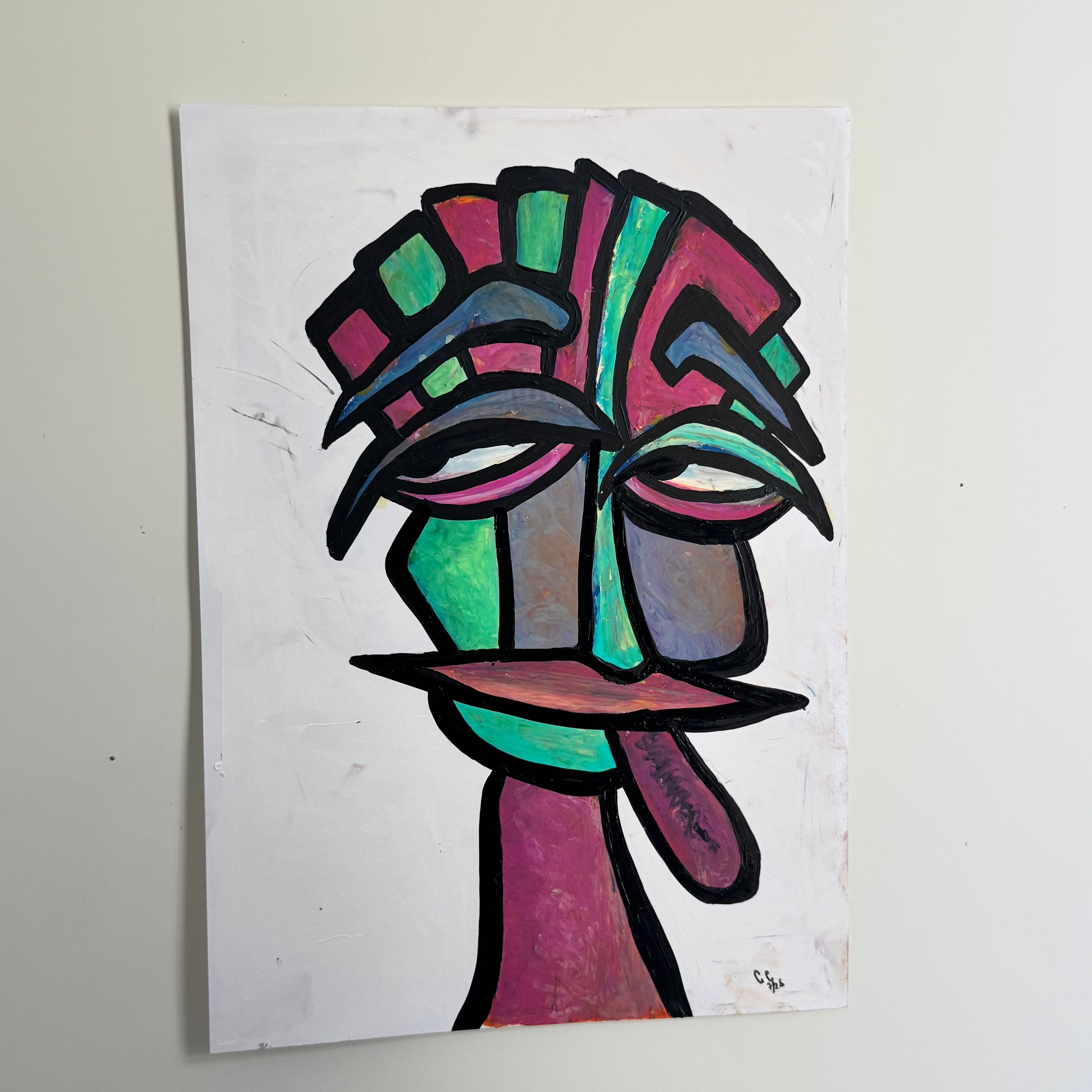 “Waarom steek je jouw tong uit?”  29,7x42 cm