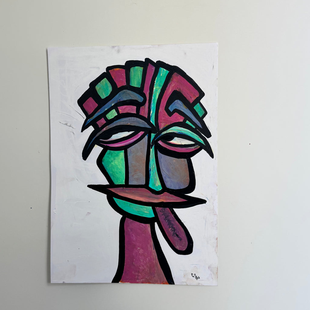 “Waarom steek je jouw tong uit?”  29,7x42 cm