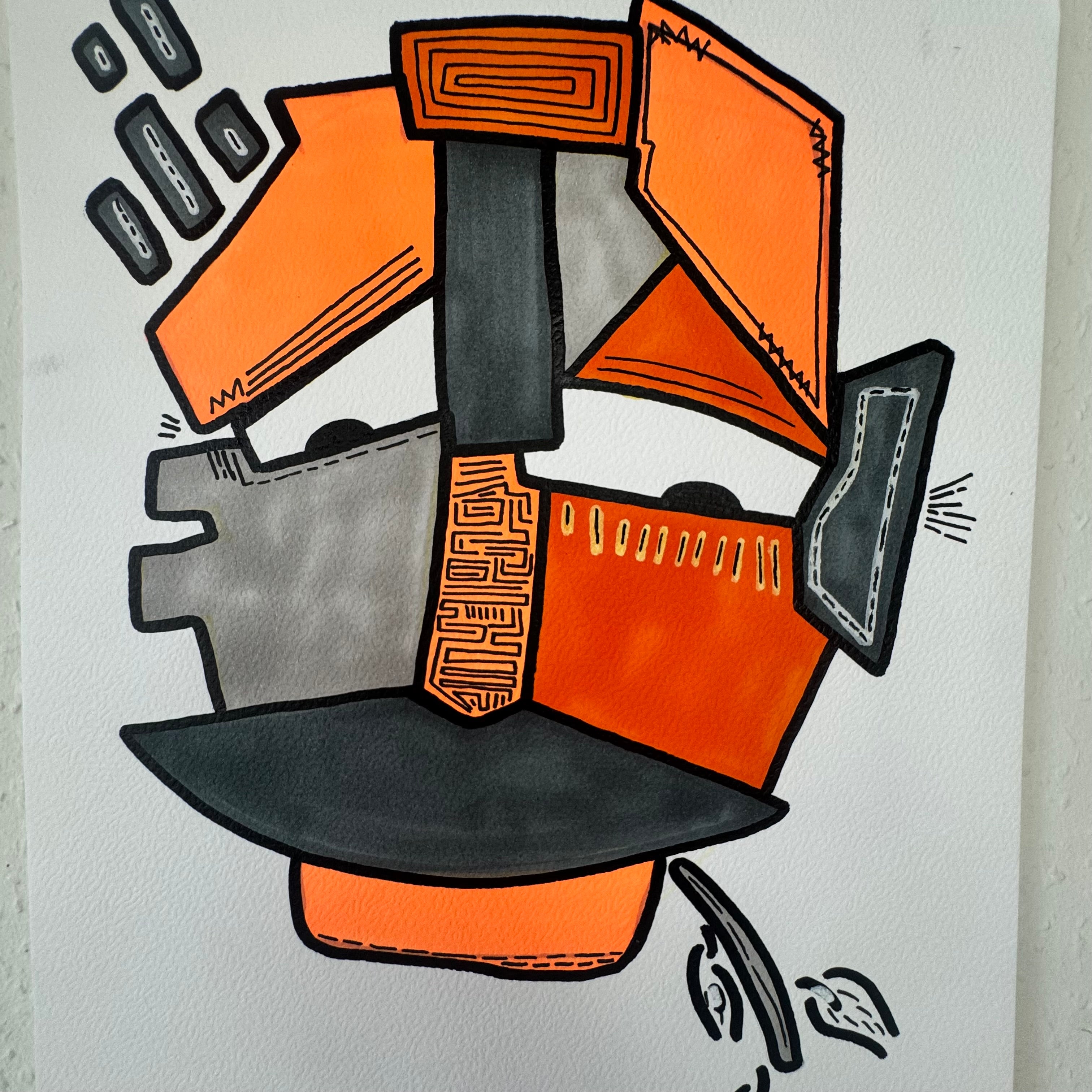 A4 Tekening “Met het Blad in mijn Mond”
