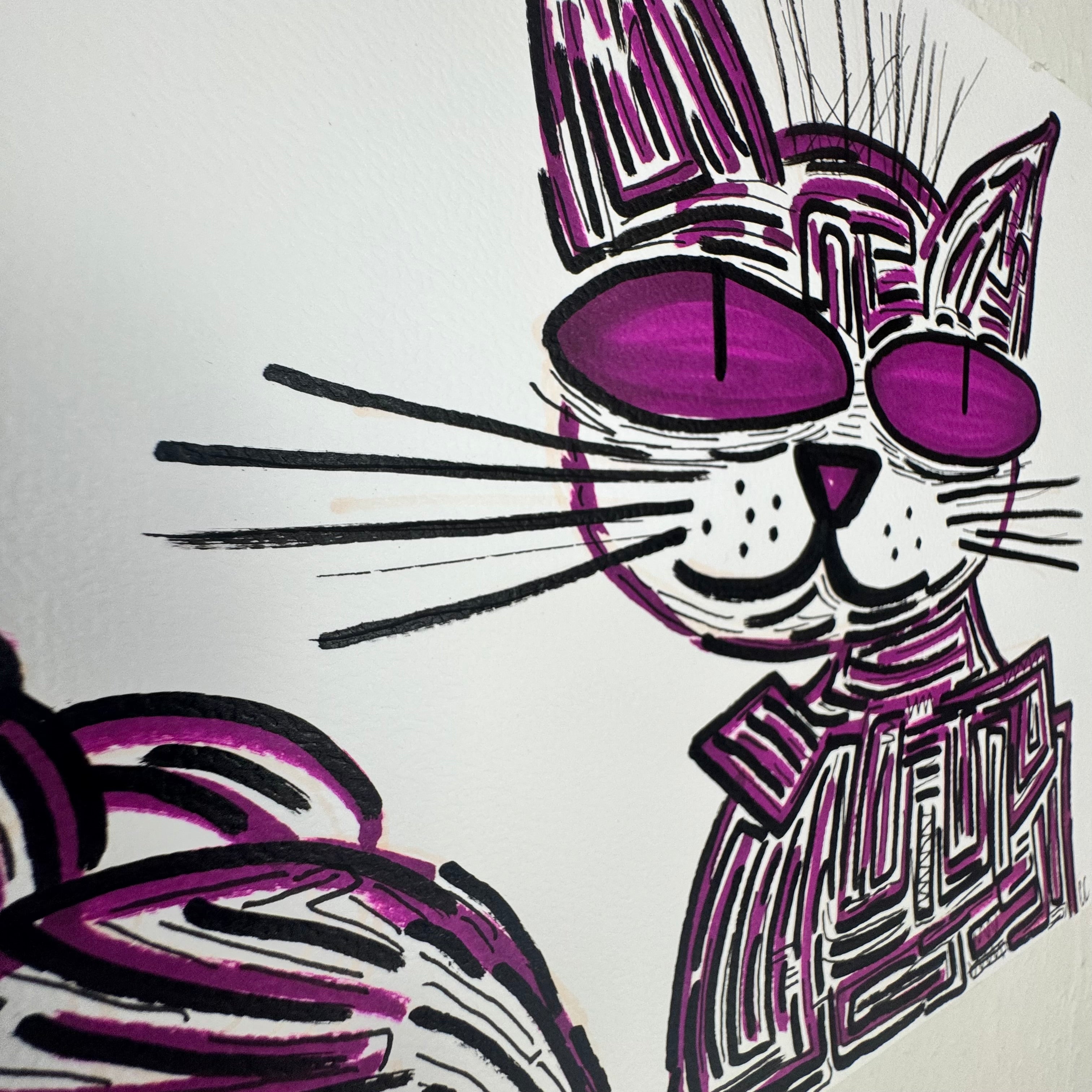 A4 Tekening “De Kat die Koffie Dronk”