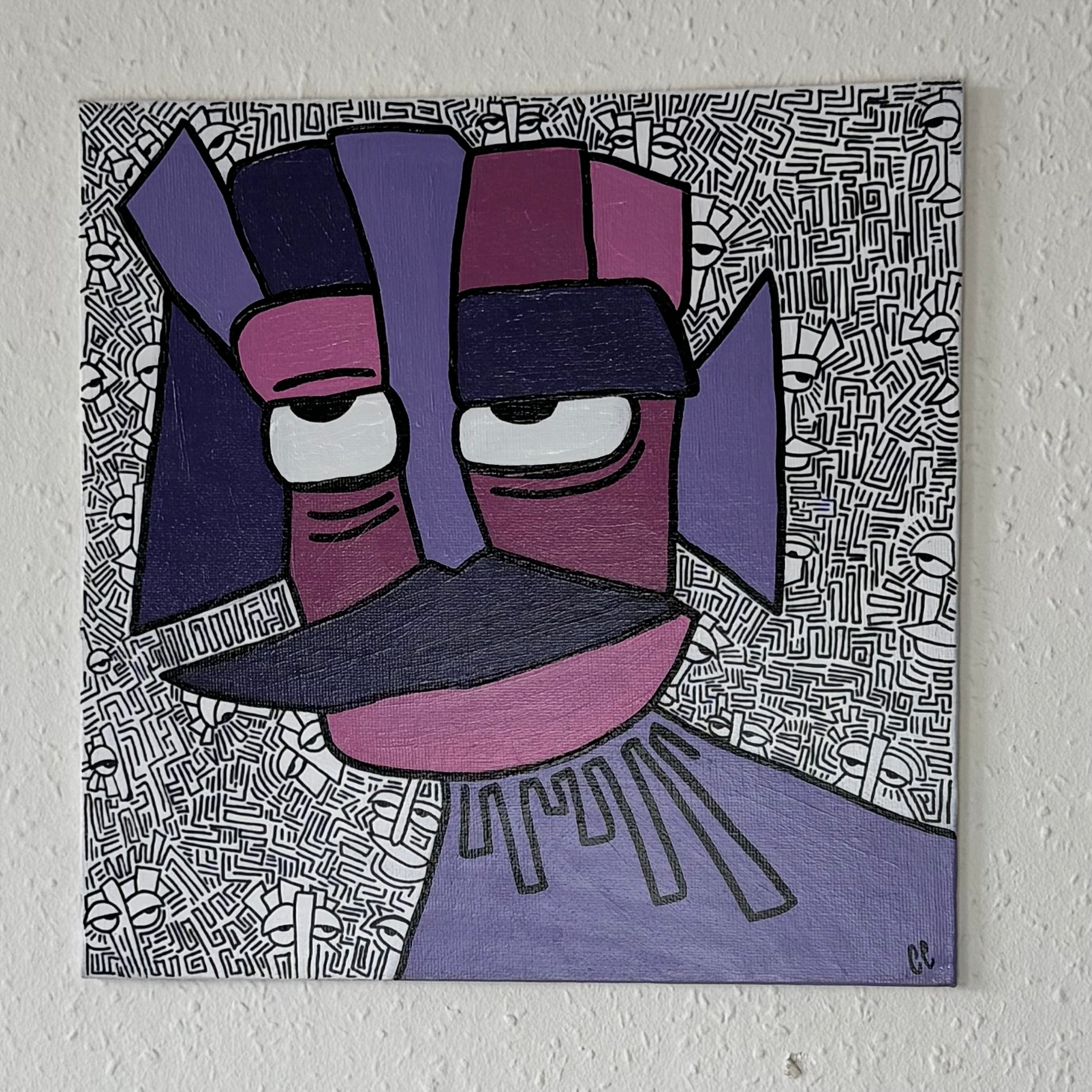 “Niet Vandaag Morgen” 25x25 cm op canvasbord