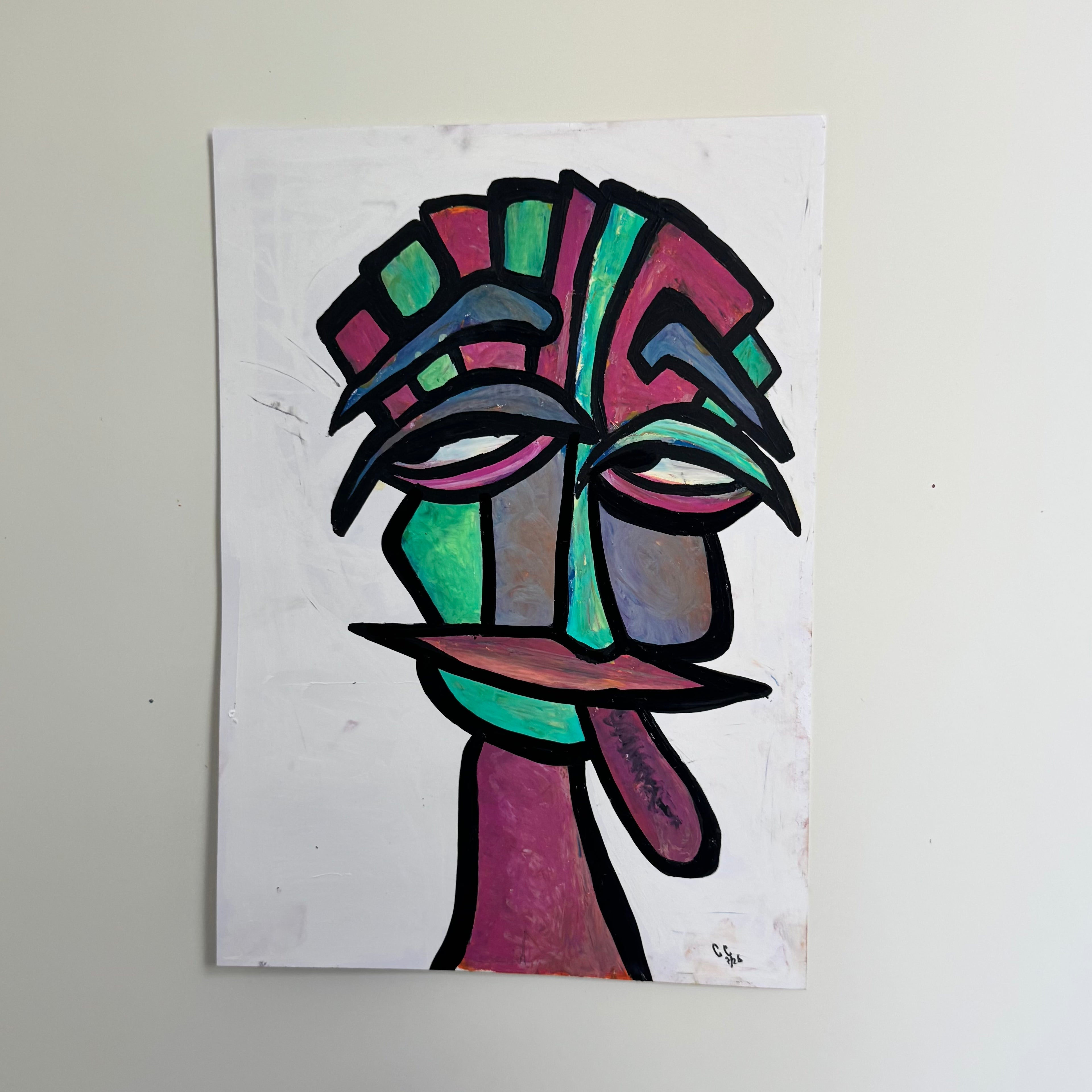 “Waarom steek je jouw tong uit?”  29,7x42 cm