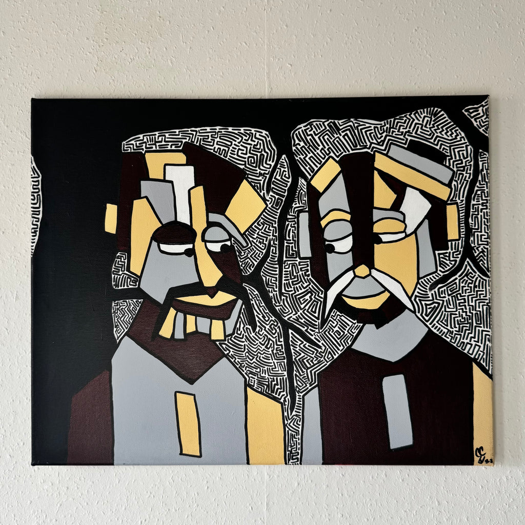 Het Gesprek onder de Boom 40x50 cm
