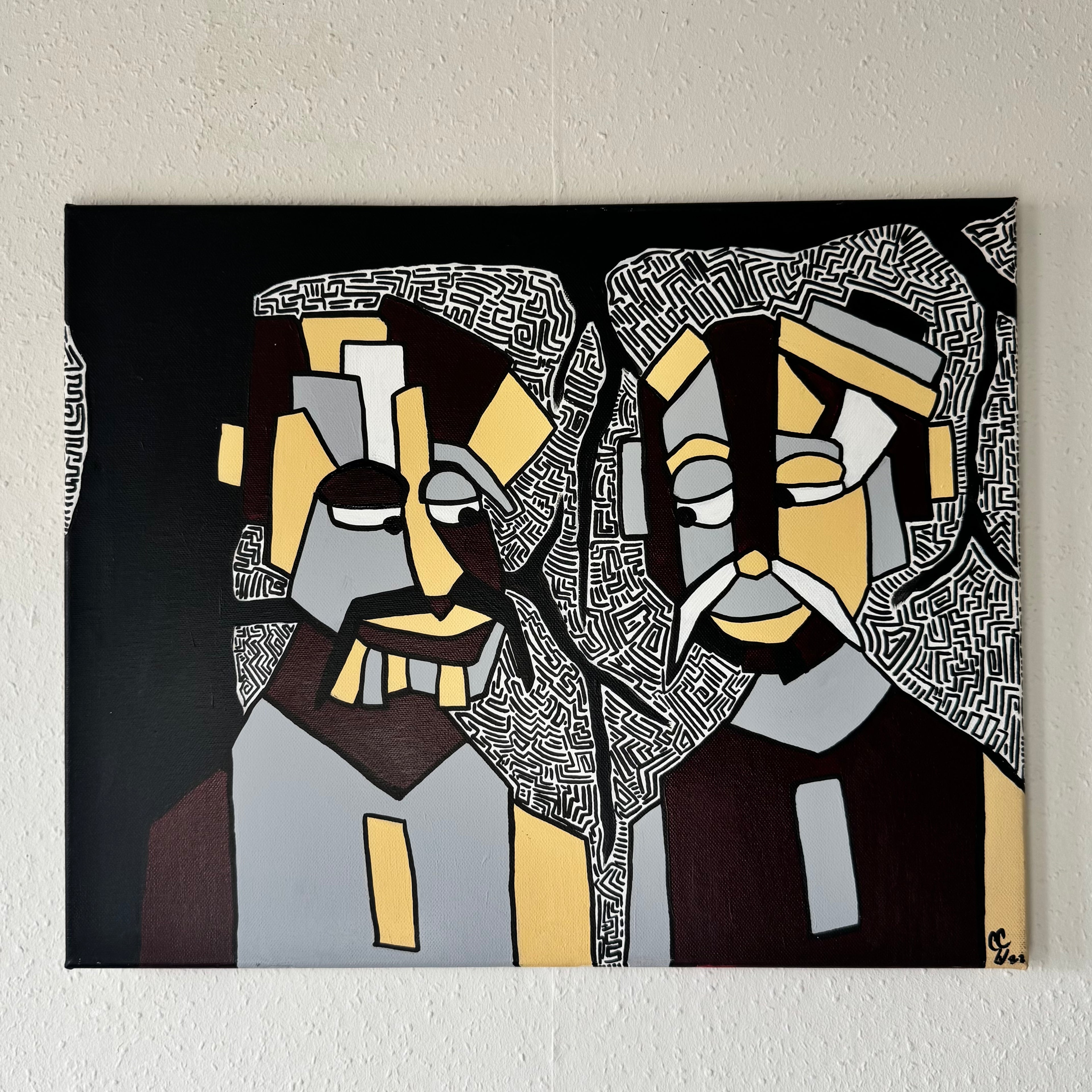 Het Gesprek onder de Boom 40x50 cm