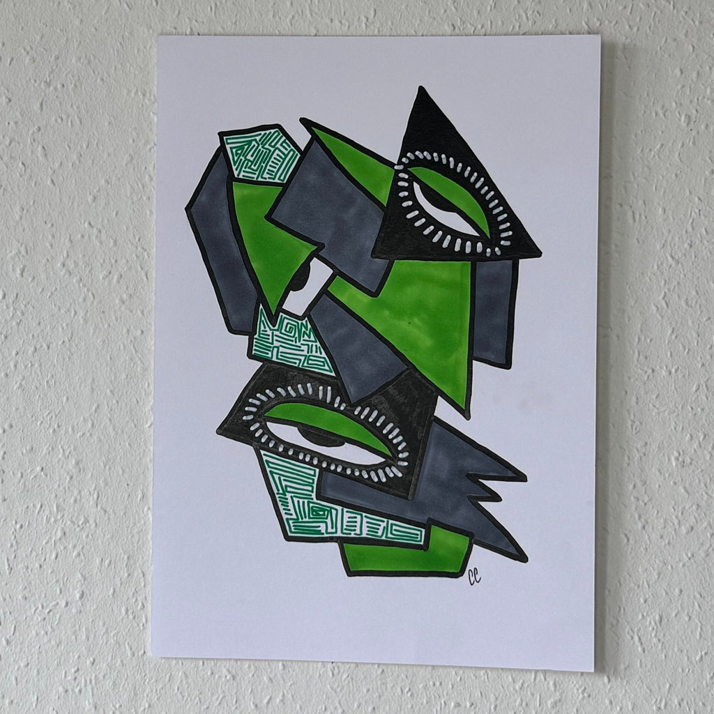 A4 Tekening “De Drie Ogen”