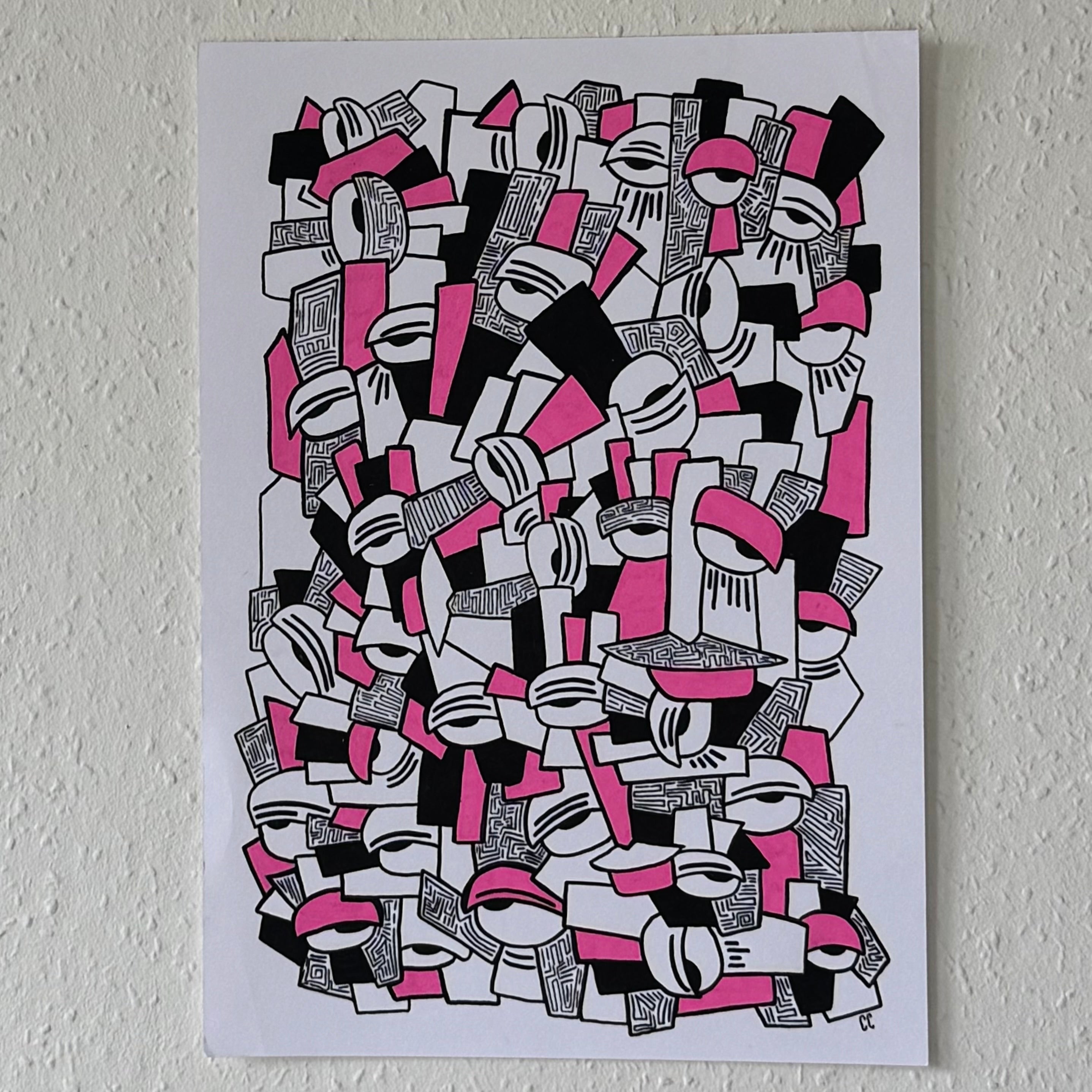 A4 Tekening “Gedachtes in de Sleutelstad”