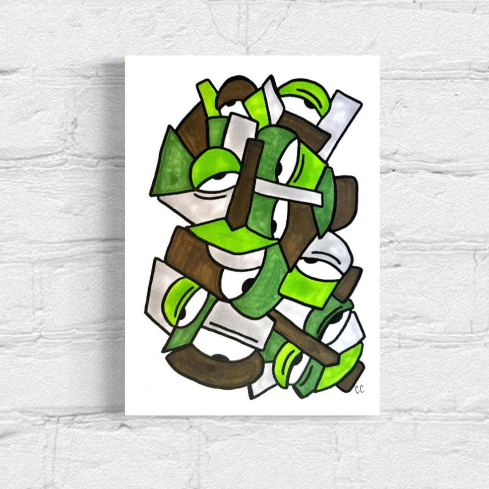 A4 Tekening “Meerdere Gezichten”