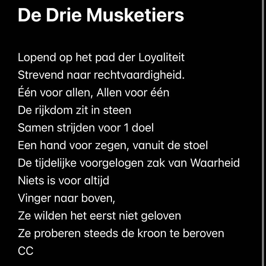 “De Drie Musketiers” 30x70 cm