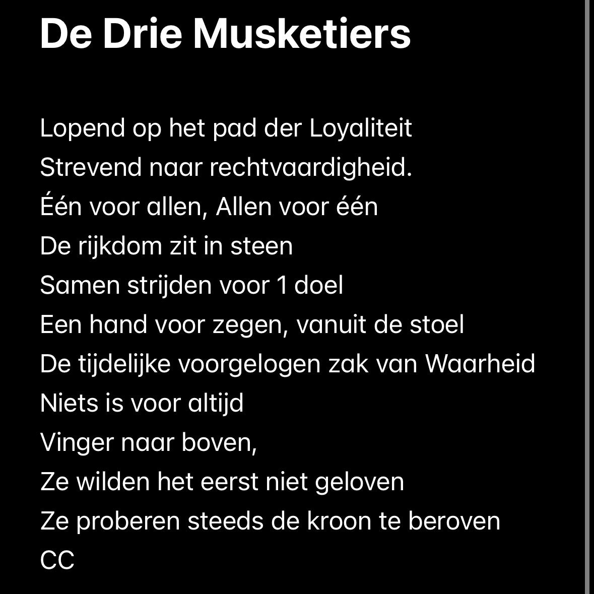 “De Drie Musketiers” 30x70 cm